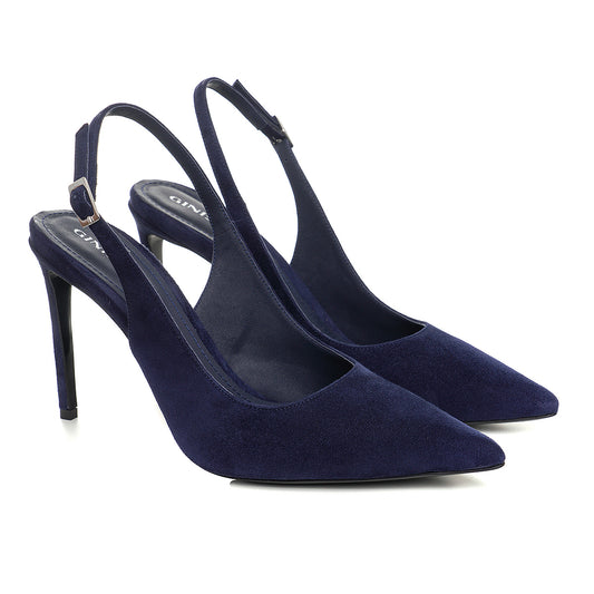 Pantofi Lavinia Piele Intoarsa, Bleumarin - Premium Collection