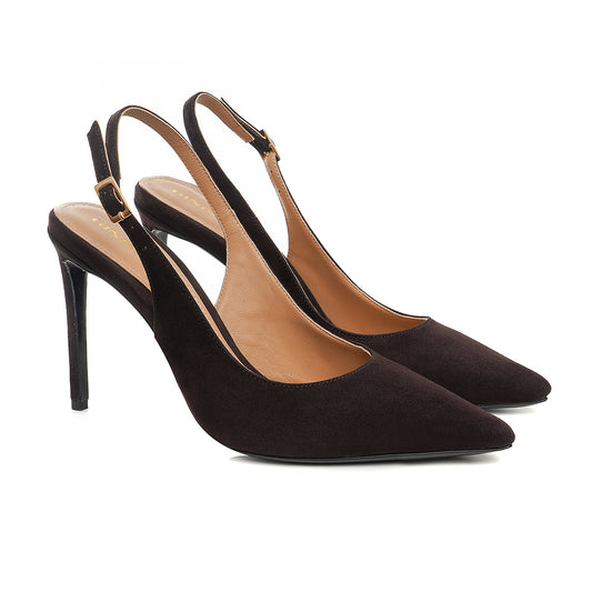 Pantofi Lavinia Piele Intoarsa, Maro Inchis - Premium Collection