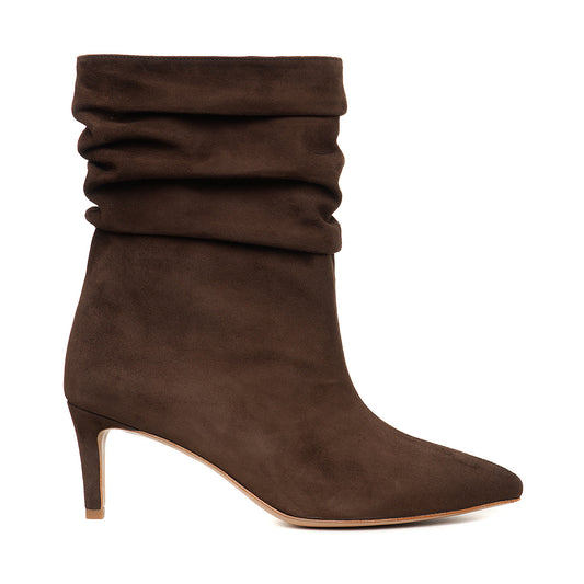 Cizme Crete Piele Intoarsa Eva 20, Maro Inchis