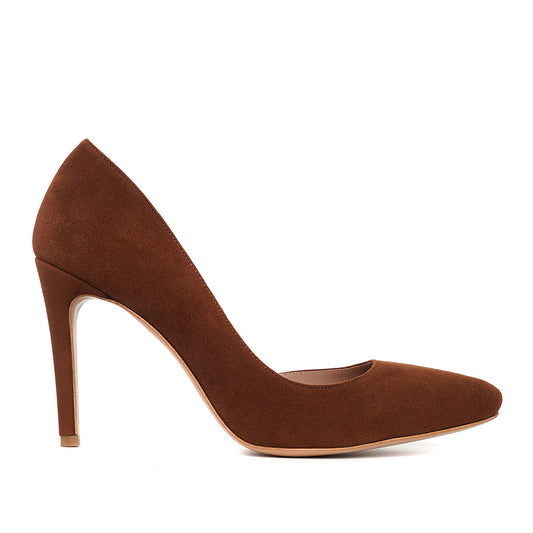 Pantofi Samantha Piele Intoarsa, Maro-Ciocolatiu