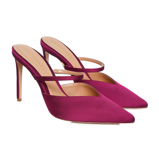 Saboti Agnes in V Satin, Burgundy - Premium Collection