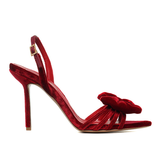 Sandale Diana Catifea, Rosii - Premium Collection
