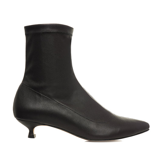 Botine Mia din Piele Elastica, Negre