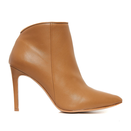 Botine Sara Piele Naturala, Caramel