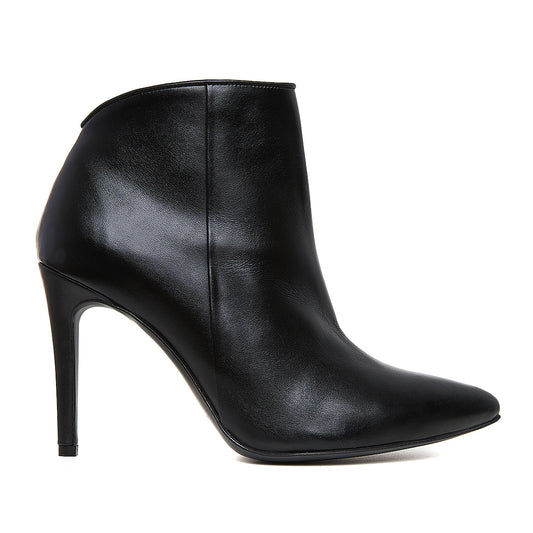 Botine Sara Piele Naturala, Neagra