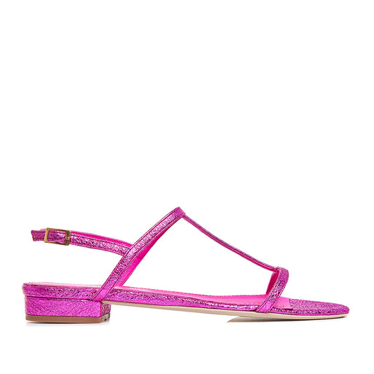 Sandale Eveline Piele Naturala, Fucsia