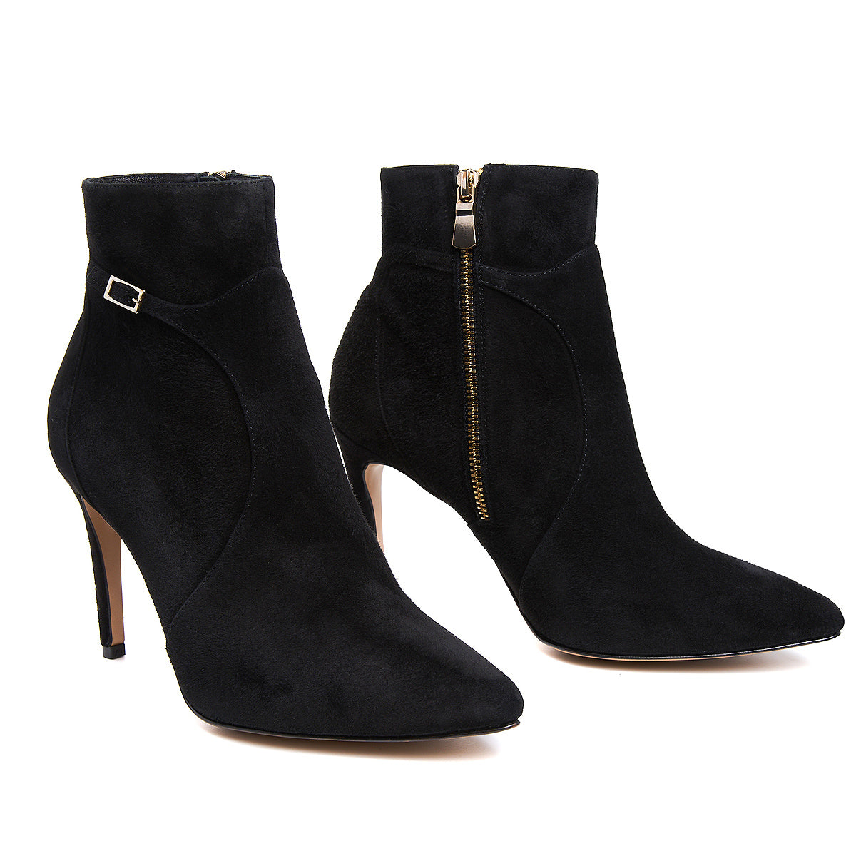 Lucy　0916 Botine Lucy Piele Intoarsa, Neagra