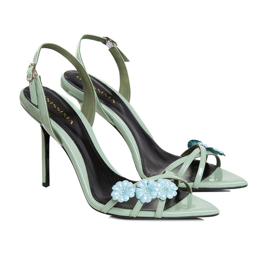 Sandale Amelie Piele Lacuita, Mint/Blue - Premium Collection