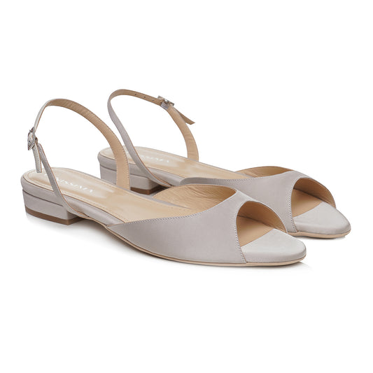 Sandale Vicky Satin, Gri-Argintiu