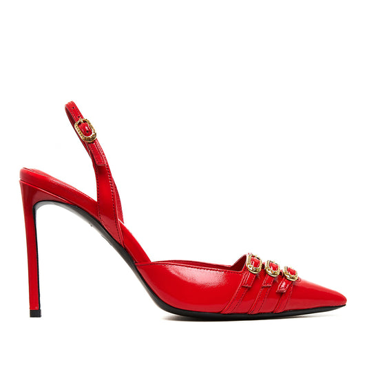Pantofi Gina Piele Lacuita, Rosii - Premium Collection