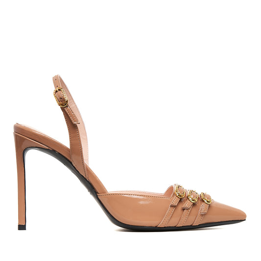 Pantofi Gina Piele Lacuita, Nude - Premium Collection