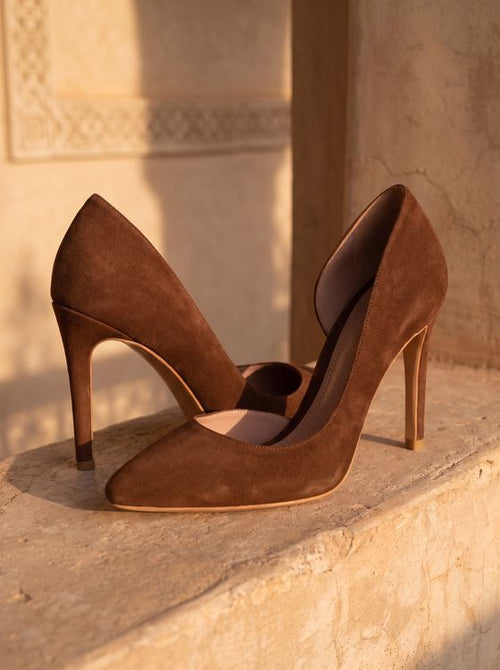 Pantofi Samantha Piele Intoarsa, Maro-Ciocolatiu