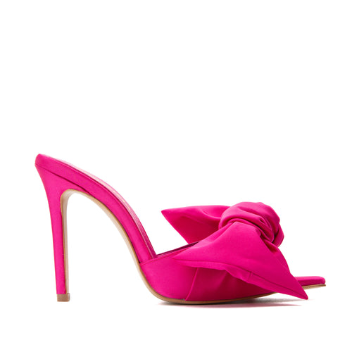 Saboti Vesa Satin, Varf Ascutit, Fucsia