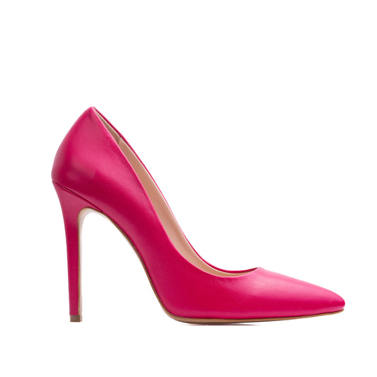 Pantofi Alice Stiletto Piele Naturala, Fucsia