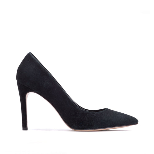 Pantofi Alice Stiletto Piele Intoarsa, Negri