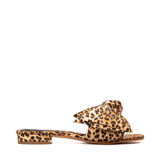 Papuci Vesa Satin, Animal Print