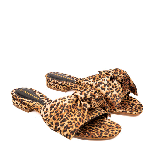 Papuci Vesa Satin, Animal Print