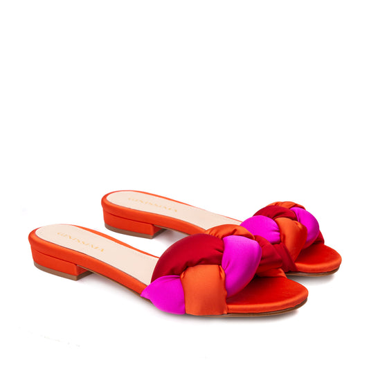 Papuci Adele Satin, Multicolor