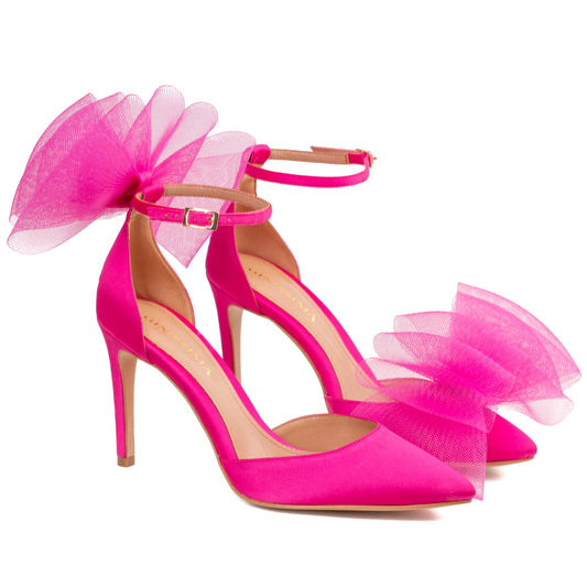 Pantofi Alice Funde Tulle, Satin, Fucsia