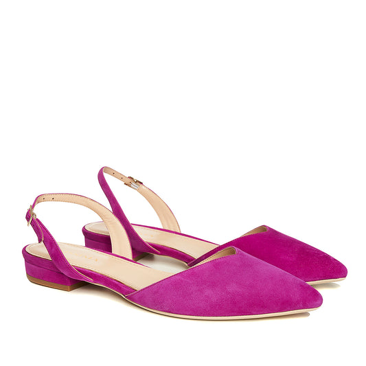 Balerini Alice in V, Piele Intoarsa, Fucsia